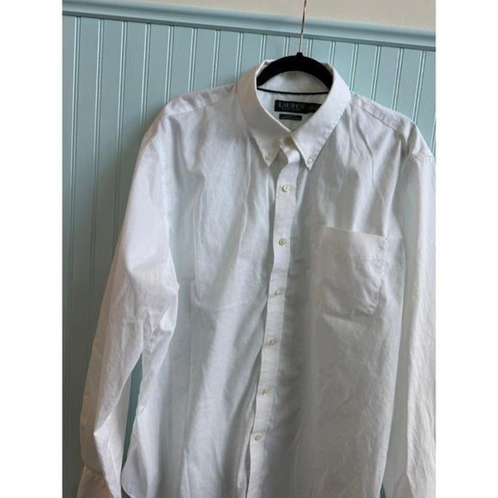 LRL Black Label White Button-Down Shirt Work Office No-iron 2XL - Picture 4 of 9